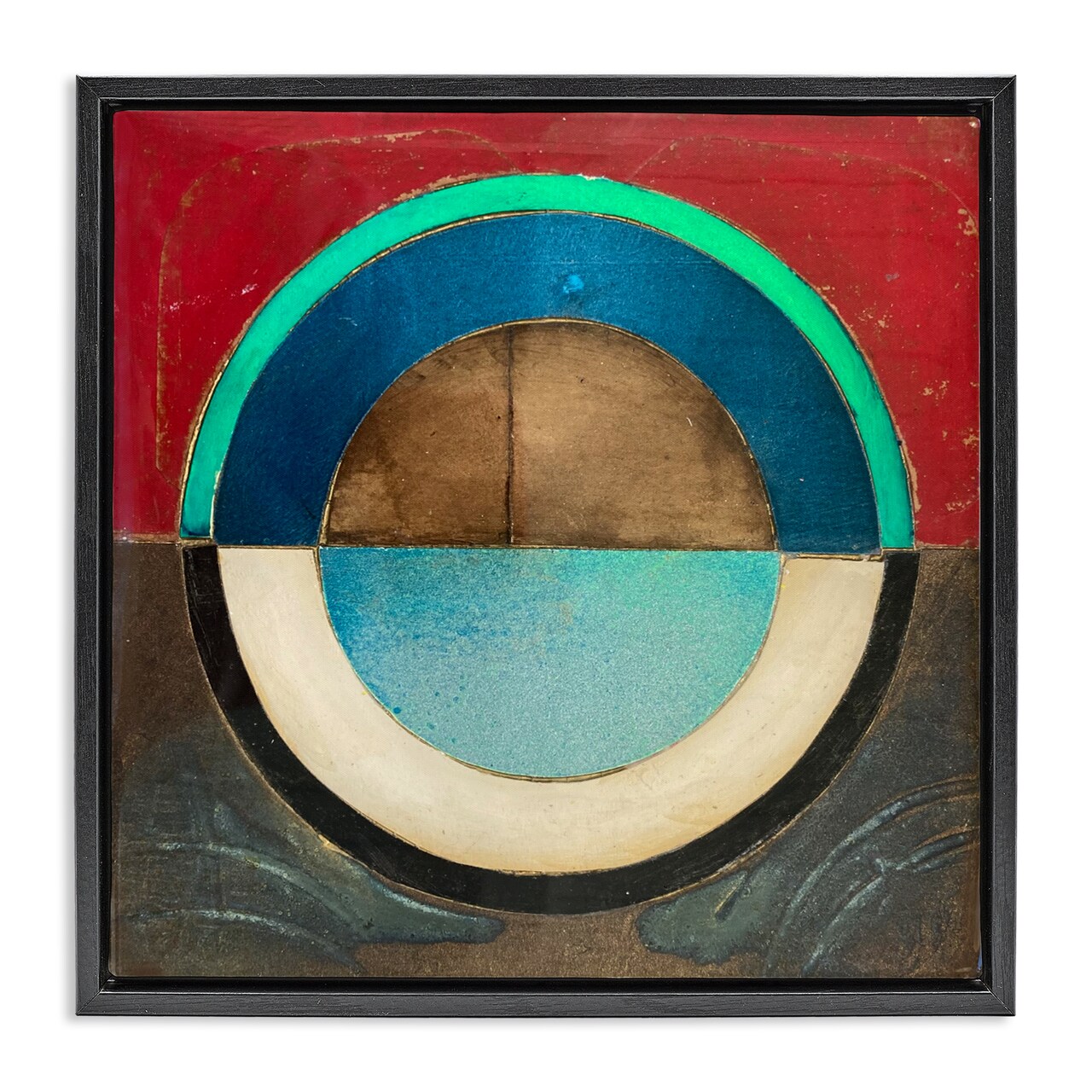 Stupell Industries Round Distressed Circle Floating Frame, design by Matthew Finger